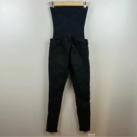 Blanqi Denim Maternity Skinny Jeans 0 Belly Support Distressed Black Full Panel - Picture 4 of 12